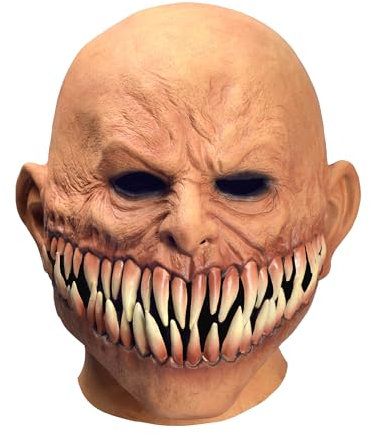 Rapget Gruselige Zombie-Maske für Halloween-Kostüm, Scharfe Zähne, Monster, Vampir, Teufel, Leiche, Latex-Vollkopfmaske für Party Größe für Erwachsene
