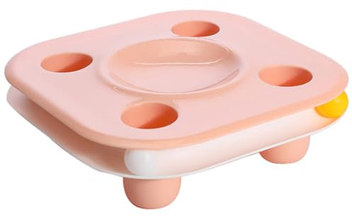 Gamelle surélevée pour chat avec jouet interactif – Drôle, antidérapant et portable