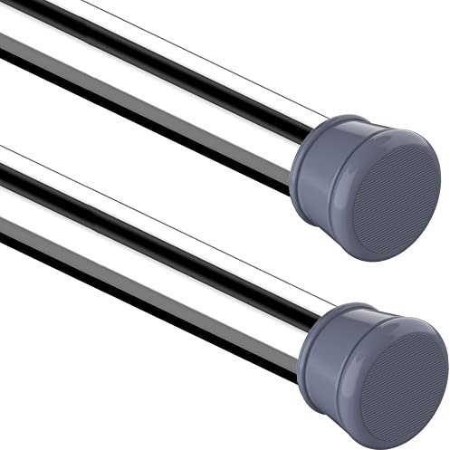 2Stücks Duschstange für Duschvorhang Spannstange Kleiderstange Ohne Bohren für Kleiderschrank, Schränke, Diy-Projekte 75-145CM Silber(Durchmesser 25mm)