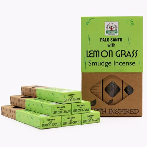 Namaste India Natural 30g Masala Räucherstäbchen Agarbatti Packung - 12 Packungen insgesamt 100-120 traditionelle Räucherstäbchen für entspannende Aromatherapie (Natural Lemongrass Earth Inspired)