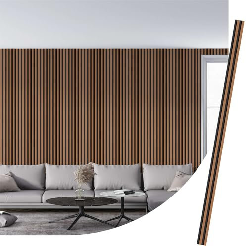 IZODEKOR WPC Slat Wall Paneling, 12 Pack Pvc Slat Wall Panels for TV Backround, 3D Wall Paneling for Interior Wall, Acoustic Soundproof Wall Panels -12 Pcs 290x12 cm - 4.17 Sq.M. Coverage | Viola Wood