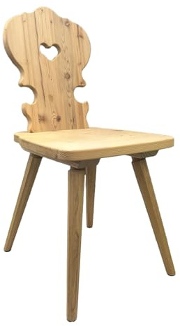 Bauernstuhl Fichte Altholz gedämpft | Rustikaler Landhausstuhl mit Herz | Traditioneller Alpenstuhl mit Herzlehne, Altholzstuhl aus Fichtenholz gedämpft, traditionelles Handwerk