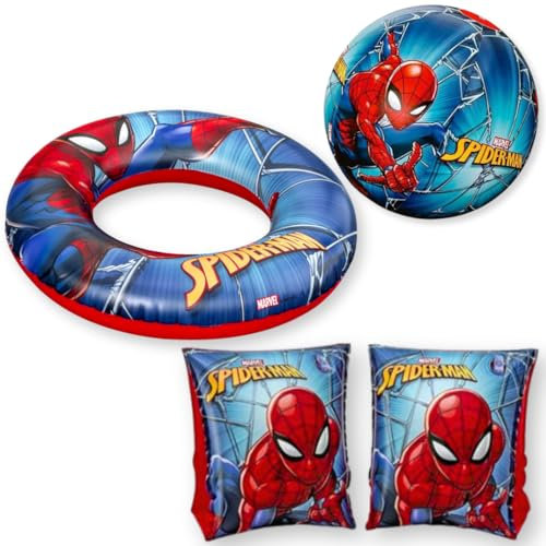 Set mit Seesack für Kinder – Beutel 43 cm + 5 verschiedene Sommerartikel – Ball, Armlehnen, Schwimmring, Brille