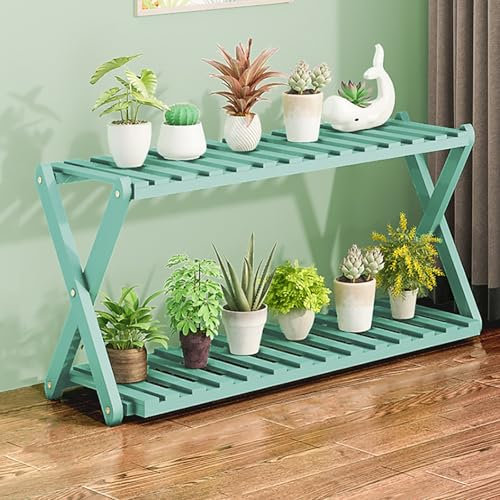 CUCKQUIC Support Pour Plantes D'intérieur Et D'extérieur À 2 Niveaux, Support De Fleurs D'angle Pour Jardinière À Gradins, Support De Pot De Fleurs Pour La Maison, Patio, Pelouse, Jardin D,47x25x70cm
