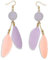 Soul-Cats 1 Paar pastell farbene Feder Ohrringe für Damen im Boho Style, Farbe: flieder