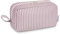 Narwey Kulturtasche Damen Kosmetiktasche Make up Tasche Damen Kulturbeutel Schminktasche Kleine, Makeup Tasche Makeup Bag (Dusty Rose Gestreift,Groß)