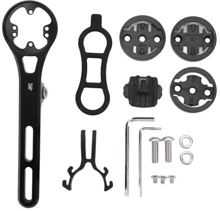 WOHPNLE Handlebar Computer Mount, Aluminum Alloy Cycling Extended Front Mount with 4 Adapters and Clamp for Riding