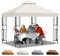 Pavillon Ersatzdach 3x3 m Wasserdicht – Doppeldach mit Air Vent UV-beständig, Stabil Winterfest, Atmungsaktiv, Gazebo Ersatz Dach, perfekt für Garten, Camping(Polyester 300D)