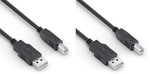 Sonero® USB 2.0 Kabel, Verbindungskabel, Druckerkabel, USB-A Stecker auf USB-B Stecker, 480 Mbit/s, 5.00m, schwarz (Packung mit 2)