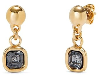 Uno de 50 Ohrringe, aus Metalllegierung, versilbert mit Sterlingsilber, roter Kristall, handgefertigter Schmuck, hergestellt in Spanien, Einheitsgröße, Goldfarben, Kein Edelstein