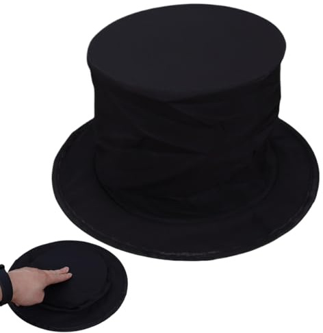 ZHUMCCY Chapeau Haut de Forme Pliable Magicien Avec Compartiment Secret - Accessoire de Magie pour Danses et Spectacles