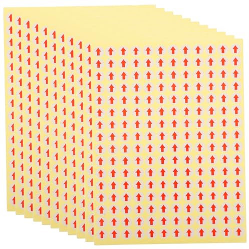 GRIRIW 15blätter Pfeil Aufkleber Rote Pfeiletiketten Selbstklebend Bögen Für Werkstatt Büro Lager Kennzeichnung Wiederablösbare Hinweisetiketten