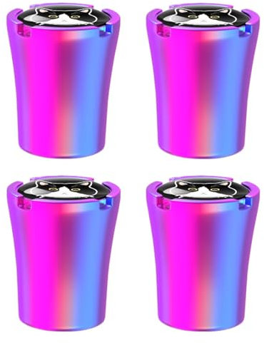 Cute Tire Valve Caps, Leak-Proof Wheel Stem Covers, Cat Pattern Tyre Valve Caps, Sturdy and Dustproof Design, Versatile Fit, Set of 4, Car and Truck Accessories, Violet, Black, Silver