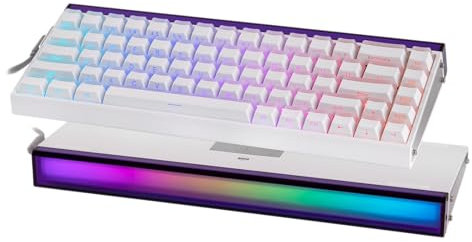 EPOMAKER Aula Hero68 HE Tastiera da Gioco Magnetica Cablata, 0,01mm Azionamento Regolabile, Rapid Hall Effect Switch, Polling a 8kHz, RGB Box & Backlight, Programmable, 65% QWERTY (Bianco Lighthouse)