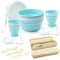 5 Pack Collapsible Camping Bowl Sets,Camping Foldable Bowl Set,Camping Plate Bowl Cup Cutlery Set,Folding Portable Camping Plates and Bowls Set for Outdoor Traveling Hiking Camping Picnic (Blue).