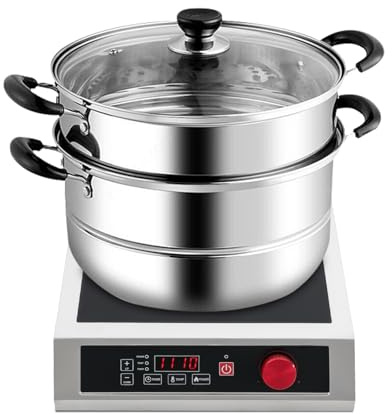 JJsdwin Kommerzielles Induktionskochfeld, Elektroherd mit Digitalem Sensor, Elektrischer Induktionsbrenner für Restaurants, Ständen, Kantinen