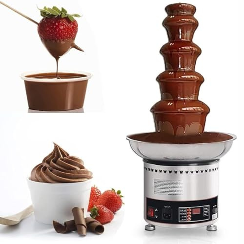 FBSHAD Commercial Chocolate Melting Machine with Hot Melting Pot Base, Chocolate Fountain Fondue Set, Adjustable Settings, for Graduation Ceremony Hotel Wedding Western Restaurant (7Tier)