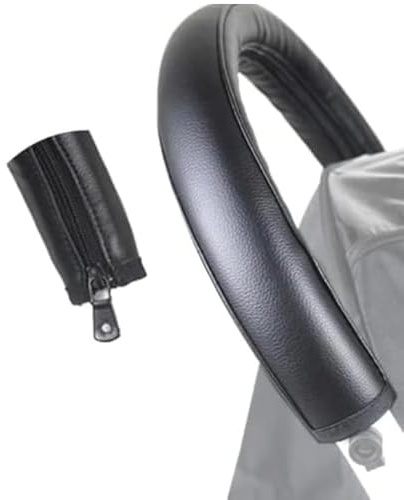 Robuste PU-Leder Griffschutz Schutzhülle Für Baby-Kinderwagen – Passend Für Babyzen Yoyo Yoya, Langlebiges Kinderwagen-Zubehör, Einfach Anzubringen Und Zu Reinigen, Komfortabler Schutz in Schwarz