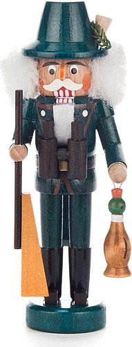 DREGENO Seiffen Nussknacker Jäger grün - 14 cm