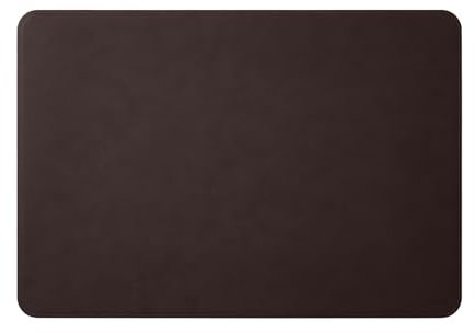 Eglooh - Herms - Schreibtischunterlage aus Leder Dunkel Braun cm 90x60 - Handwerkliche Nähte und abgerundeten Kanten - Made in Italy
