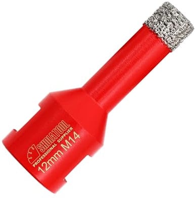 SHDIATOOL Dry Diamond Drill Core Bit Diameter 12mm Vacuum Brazed Drilling Porcelain Tile Granite Marble