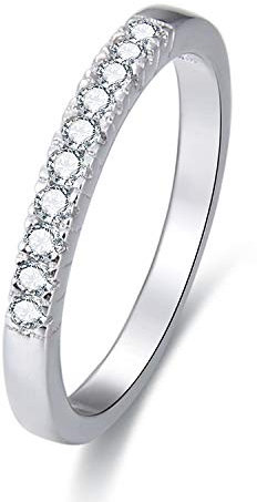 Gold Gala Ring für Damen Ewigkeitsringe 925 Sterling Silber Weißen Zirkonia (60 (19.1))