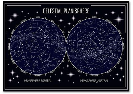 CNHNWJ Mappa stellare Astratta Celeste Planisfero Stampe su Tela Nordic Posters And Prints Quadro murali per Moderni Soggiorno Decorazioni Parete 60X80 cm Senza Cornice