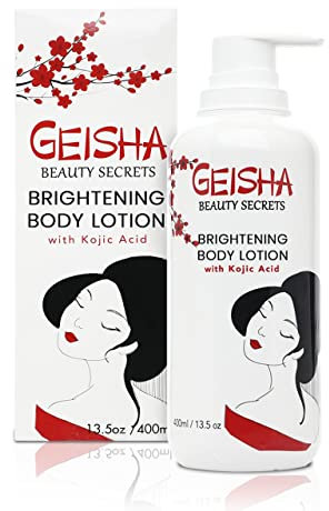 Geisha Kojisäure Hautaufhellende Körpercreme, 400 ml, tägliche Feuchtigkeitscreme für ungleichmäßigen Hautton