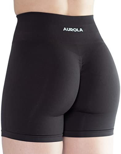 AUROLA Intensify Workout Shorts für Frauen Nahtlose Scrunch Short Fitnessstudio Yoga Laufen Sport Aktive Übung Fitness Shorts(M,Seal Brown)