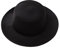 Bamboopack Schwarze elegante Fedora-Hutkrempe, flache Kirchen-Derby-Kappe für Performance, Party, Show, Cosplay, Hochzeit, Alltag, Schwarz , F
