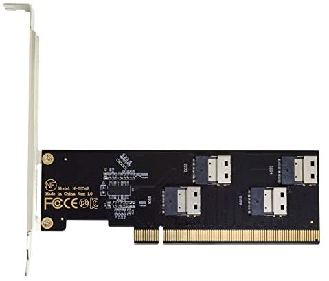 Cablecc Slimline Four SFF-8654 4X 4 NVME auf PCIE Express 3.0 4.0 Raid Card VROC Raid0 Hyper Adapter
