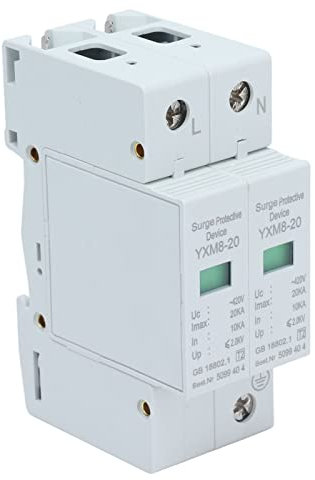 Parafoudre de Protection contre les Surtensions de Maison Type 2 Parafoudre 20KA DIN Limiteur de Tension D'ingénierie électrique, Dispositif de Parafoudre de Protection Basse Tension 420 V, YXM8-20