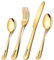OXYEFEI Couverts de Table Personnalisé,Set de Couvert de Table,Couteau de Table en Acier Inoxydable Cuillère Fourchette,Cadeau Personnalisé pour Hommes et Femmes (or)
