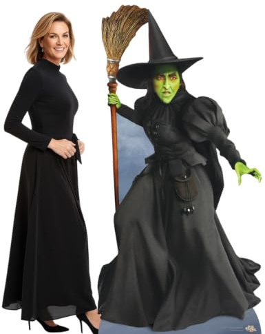 Star Cutouts SC4225 Wicked Witch of the West (Margaret Hamilton) Lifesize Cardboard Cutout with Mini – Wizard of Oz Villain Display for Fans