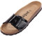 Palado Pantoletten Damen Malta EGS Lack – bequeme Sandalen Made in Spain - Hausschuhe mit dämpfendem Kork-Fußbett - modische Sommerschuhe Schwarz/Schwarz UK4,5 - EU37