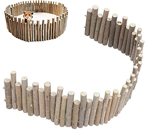 ANKROYU Holzzaun für Hamster, Holzbrücke für Nager, Ratte Holzleiter Spielzeug Natürliches Versteck für Kleintiere(50cm)