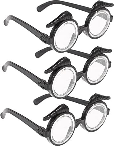 Abaodam 3st Schwarzes Brillengestell -Cosplay-Brille Waldo-kostüm Augenbrauen Brille Urlaubskostüm Brille Wo Ist Waldo Kostüm Für Männer? Edna-Mode-kostüm Ney Plastik Kind Gläser Glas