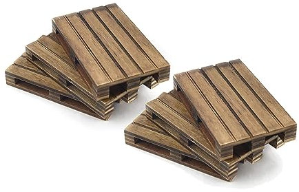 HostelNovo - 6 Stück Mini-Paletten aus Altholz - Hergestellt in Spanien - Ideal für Dekoration und Untersetzer - Maße 12 x 8 x 2,2 cm