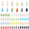 PH PandaHall 72 Stück Kristallcharme 12 Farben Facettierte Tropfen Charms Transparente Glaskristall Anhänger Mit Draht Umwickelte Glas Charms Perlen Schmuckzubehör Für Halskette Schmuck Basteln 17x6mm