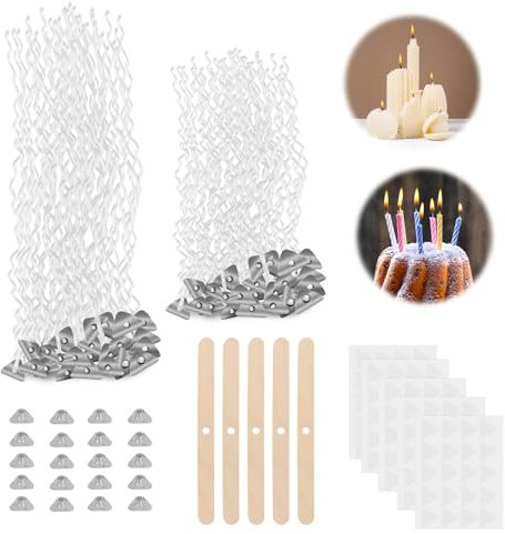 VFANDV Stoppini per Candele, 150 Pezzi 10/15cm Stoppino per Candele con Porta Cotton Candle Wick Stoppini Stoppino in Cotone Naturale per Fabbricazione di Candele Candela Fai da Te