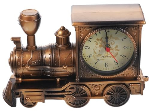 Zerodeko Wecker Eisenbahnmotor Abs Kreativer Schreibtischuhr Für Schlafzimmer Und Wohnzimmer Lustiges Desktop Ornament Mit Elektronischem Uhrwerk
