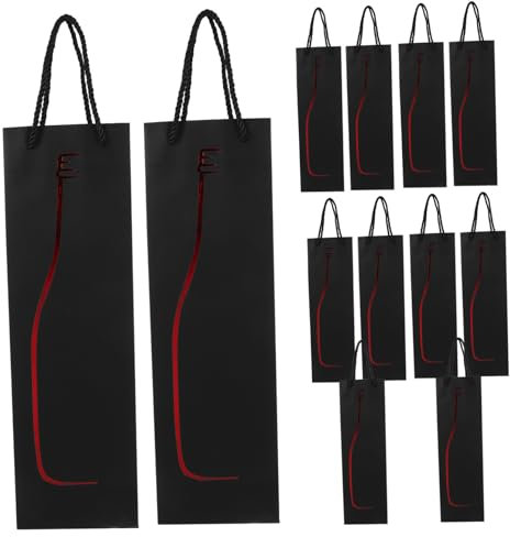 Alipis 12pièces à Élégants Kraft Rouge pour Bouteille Unique Réutilisable avec Poignées pour Événements Et Célébrations