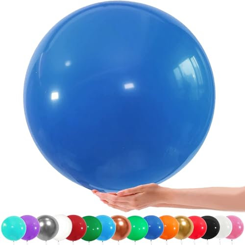 36 Zoll Riesen Luftballons, 6 Stück Groß Luftballon, 90CM Latex Grosse Luftballons Dekoration für Hochzeit Geburtstag Taufe Babyparty Kindergeburtstag Karnevals Deko (dunkelblauer)