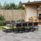 Homgoday 13-TLG. Garten-Essgruppe mit Kissen Gartenmöbel Set Sitzgruppe Gartentisch mit Stühle Gartengarnitur Tisch Stühle Essgruppe Balkonmöbel Terrassenmöbel Schwarz Poly Rattan