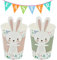 Kouamor Lot de 8, 16 ou 24 gobelets en carton pour fête de Pâques, décorations de fête de Pâques pour enfants et adultes (16 tasses + 16 couvertures)