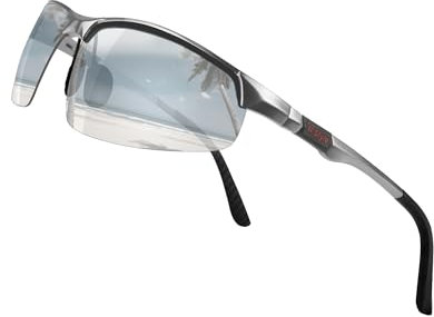 Jexmigo Lunettes de soleil polarisées ultra légères pour homme 22 g Al-Mg photochromiques anti-reflets pour conducteur Protection UV400 Lunettes de soleil de sport pour le golf, le cyclisme, la course