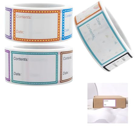 Fadbudss 3 Rolls 1500 PCS Food Label Stickers, 25x40mm Removable Food Storage Label Freezer Labels with Date Annotation, Prep Canning Stickers Date Labels for Kitchen Bottle Jams Preserves Containers