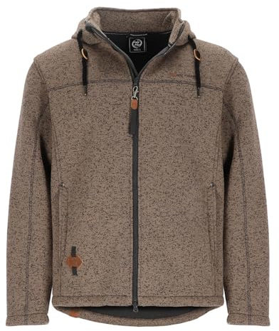 Dry Fashion Herren Wollfleece-Jacke Helgoland - Jacke Anthrazit, Größe S | Windabweisend & weich, Sportive Passform, Verstellbare Kapuze, Reißverschlusstaschen & Innentasche