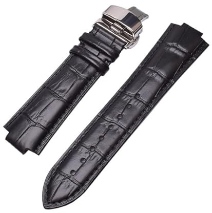 honyeuk Leder-Uhrenarmbänder für ORIS Diver 733 Leder-Uhrenketten-Kerbenarmband(Black,12mm)