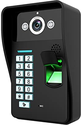 Video Doorbell Camera, 720P Wired Wireless Intercom System, Smart Home Device with Fingerprint RFID Password and IR-CUT HD Camera